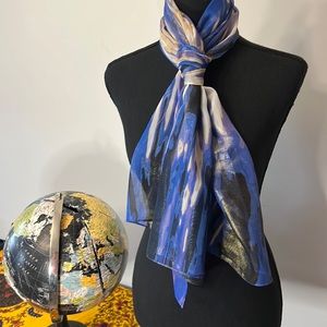 Pretty blue and purple scarf!